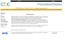 Tablet Screenshot of cce.mitre.org